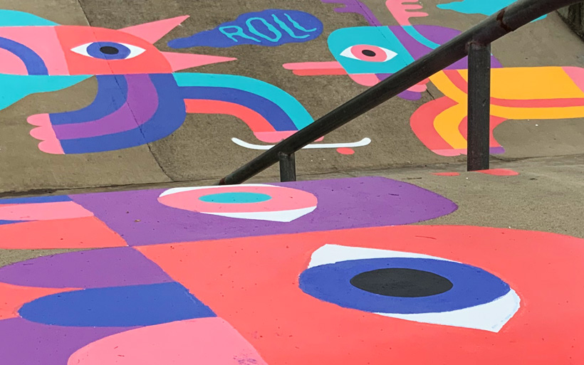 colourful saktepark mural Cobargo