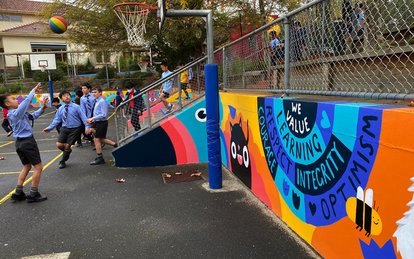 school mural playground