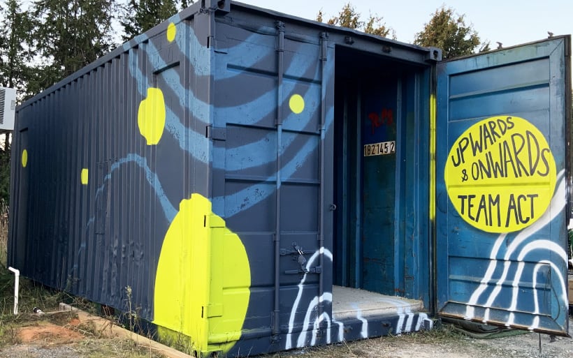 shipping container mural