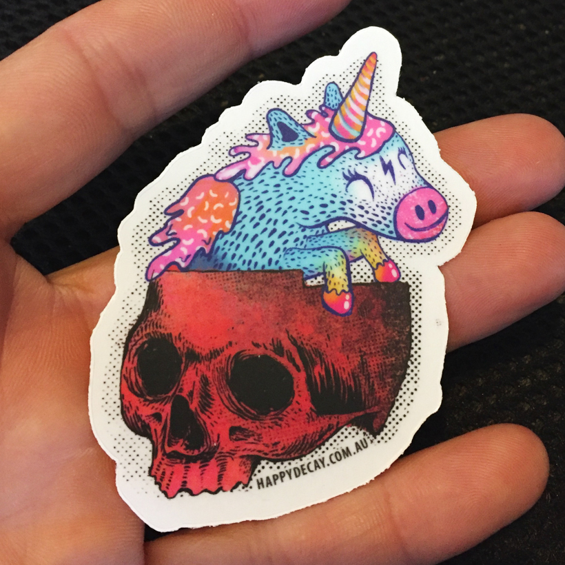 unicorn skull sticker